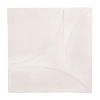 WALL DECOR PANEL SQUARE SERIES SANTORINI FK4507 MDF IN OFF-WHITE COLOR 80x4(thickness)x80Hcm.
