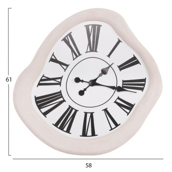 WALL CLOCK SERIES SANTORINI FK4515 MDF IN OFF-WHITE-BLACK POINTERS & LATIN DIGITS 58x2,5x61Hcm. WALL CLOCK SERIES SANTORINI FK4515 MDF IN OFF-WHITE-BLACK POINTERS & LATIN DIGITS 58x2,5x61Hcm.