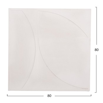 WALL DECOR PANEL SQUARE SERIES SANTORINI FK4508 MDF IN OFF-WHITE COLOR 80x4(thickness)x80Hcm.