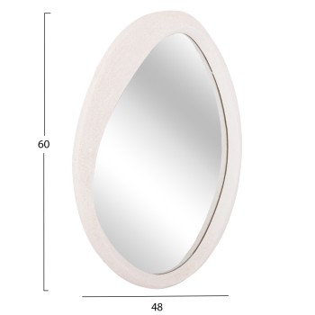 WALL MIRROR OVAL SERIES SANTORINI FK4514 MDF IN OFF-WHITE 48x3,2x60Hcm. WALL MIRROR OVAL SERIES SANTORINI FK4514 MDF IN OFF-WHITE 48x3,2x60Hcm.