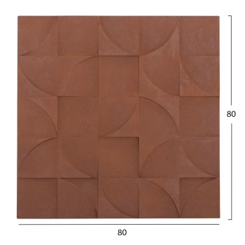 WALL DECOR PANEL SQUARE SERIES SANTORINI FK4524 MDF IN BROWN COLOR 80x5(thickness)x80Hcm.