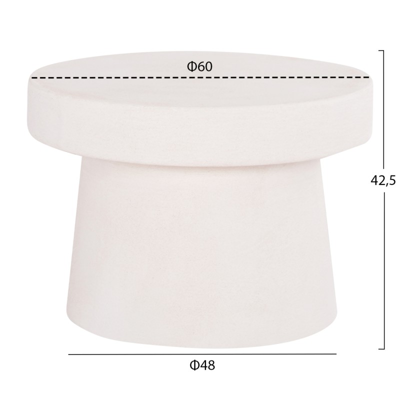 COFFEE TABLE ROUND SERIES SANTORINI FK18051 MDF IN OFF-WHITE COLOR Φ60x42.5Hcm. COFFEE TABLE ROUND SERIES SANTORINI FK18051 MDF IN OFF-WHITE COLOR Φ60x42.5Hcm.