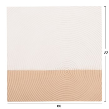 WALL DECOR PANEL SQUARE SERIES SANTORINI FK4519 MDF IN OFF-WHITE-BROWN COLOR 80x4(thickness)x80Hcm.