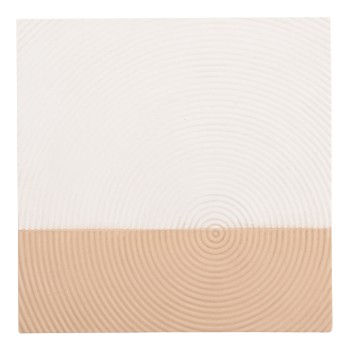 WALL DECOR PANEL SQUARE SERIES SANTORINI FK4519 MDF IN OFF-WHITE-BROWN COLOR 80x4(thickness)x80Hcm.