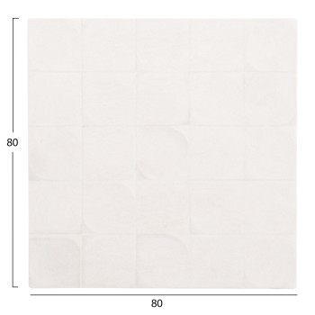 WALL DECOR PANEL SQUARE SERIES SANTORINI FK4516 MDF OFF-WHITE COLOR 80x4.5(thickness)x80Hcm.