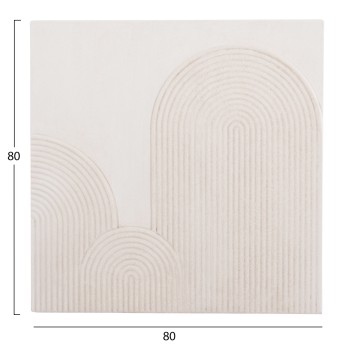 WALL DECOR PANEL SQUARE SERIES SANTORINI FK4517 MDF IN OFF-WHITE COLOR 80x4.5(thickness)x80Hcm.