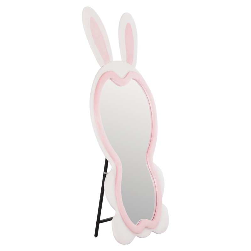 KIDS' FLOOR STANDING MIRROR BUNNY FK4489.01 MDF IN PINK & WHITE- BLACK STAND 80x162Hcm. KIDS' FLOOR STANDING MIRROR BUNNY FK4489.01 MDF IN PINK & WHITE- BLACK STAND 80x162Hcm.