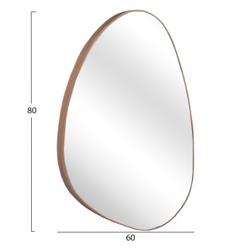 WALL MIRROR IRREGU FK4487.03 MDF FRAME IN NATURAL WOOD COLORING 60x80Hcm. WALL MIRROR IRREGU FK4487.03 MDF FRAME IN NATURAL WOOD COLORING 60x80Hcm.