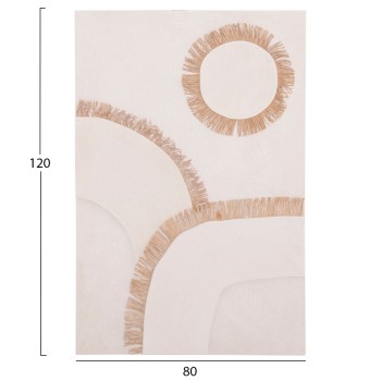 WALL DECOR PANEL RECTANGLE SERIES SANTORINI FK4531 MDF IN OFF WHITE COLOR-DECOR IN BEIGE 80x4.5(thickness)x120Hcm.