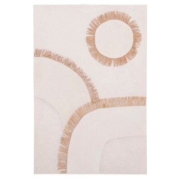 WALL DECOR PANEL RECTANGLE SERIES SANTORINI FK4531 MDF IN OFF WHITE COLOR-DECOR IN BEIGE 80x4.5(thickness)x120Hcm.