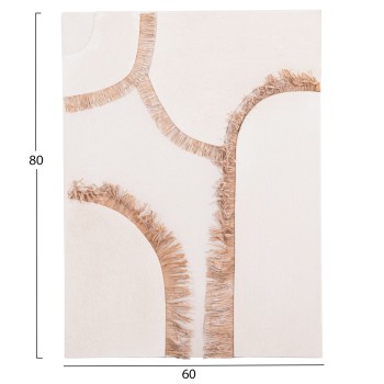 WALL DECOR PANEL RECTANGLE SERIES SANTORINI FK4532 MDF IN OFF WHITE COLOR-DECOR IN BEIGE 60x4.5(thickness)x80Hcm.