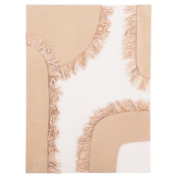 WALL DECOR PANEL RECTANGLE SERIES SANTORINI FK4533 MDF IN OFF WHITE-BROWN COLOR-DECOR IN BEIGE 60x4.5(thickness)x80Hcm.
