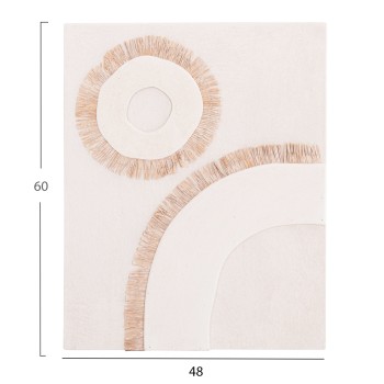 WALL DECOR PANEL RECTANGLE SERIES SANTORINI FK4534 MDF IN OFF WHITE COLOR-DECOR IN BEIGE 48x4.5(thickness)x60Hcm.
