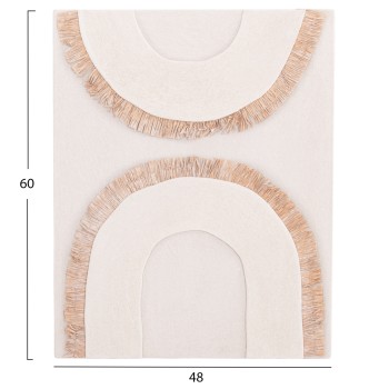 WALL DECOR PANEL RECTANGLE SERIES SANTORINI ΗΜ4535 MDF IN OFF WHITE COLOR-DECOR IN BEIGE 48x4.5(thickness)x60Hcm.