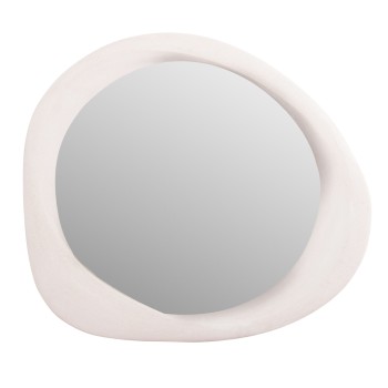 WALL MIRROR OVAL SERIES SANTORINI FK4511 MDF IN OFF-WHITE 82x3,5x74Hcm.