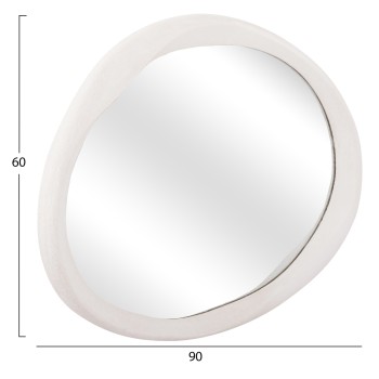 WALL MIRROR OVAL SERIES SANTORINI FK4513 MDF IN OFF-WHITE 90x3,2x60Hcm. WALL MIRROR OVAL SERIES SANTORINI FK4513 MDF IN OFF-WHITE 90x3,2x60Hcm.