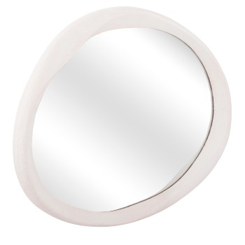 WALL MIRROR OVAL SERIES SANTORINI FK4513 MDF IN OFF-WHITE 90x3,2x60Hcm.