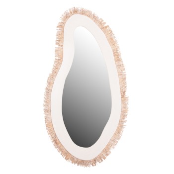 WALL MIRROR SERIES SANTORINI FK4525 MDF IN OFF WHITE-DECOR IN BEIGE 62x1,8x120Hcm.