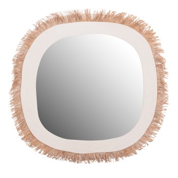 WALL MIRROR SERIES SANTORINI FK4527 MDF IN OFF WHITE-DECOR IN BEIGE 78x1,8x78Hcm.