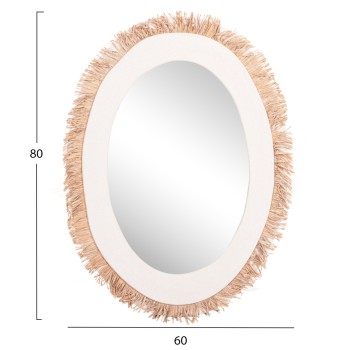 WALL MIRROR SERIES SANTORINI FK4528 MDF IN OFF WHITE-DECOR IN BEIGE 60x2x80Hcm.