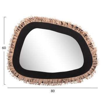 WALL MIRROR SERIES SANTORINI FK4530 MDF IN BLACK-DECOR IN BEIGE 80x1,8x60Hcm.