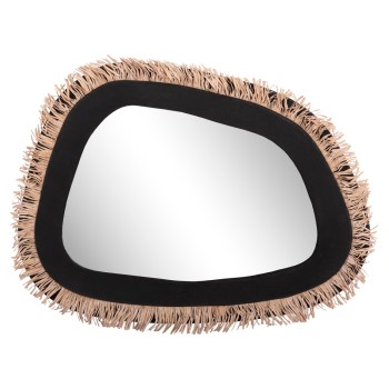 WALL MIRROR SERIES SANTORINI FK4530 MDF IN BLACK-DECOR IN BEIGE 80x1,8x60Hcm.