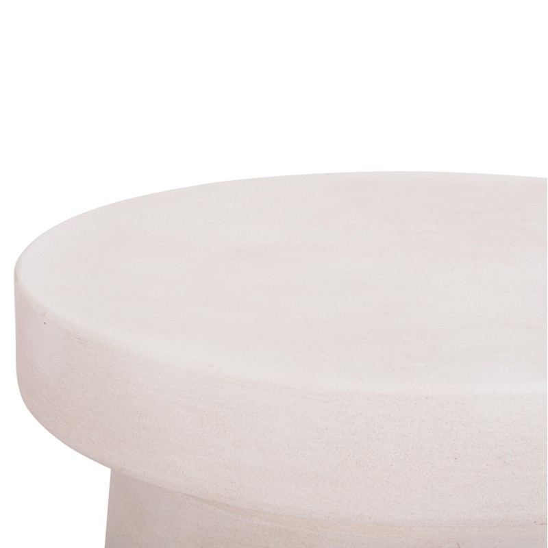 COFFEE TABLE ROUND SERIES SANTORINI FK18050 MDF IN OFF-WHITE COLOR Φ79x35Hcm.