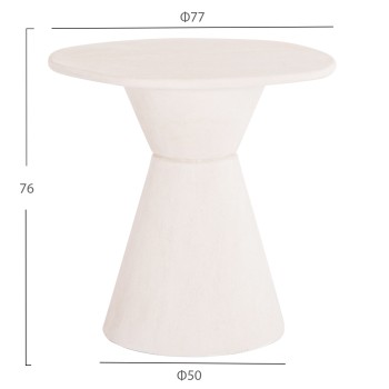 DINING TABLE ROUND SERIES SANTORINI FK18055 MDF IN OFF-WHITE COLOR Φ77x76Hcm.