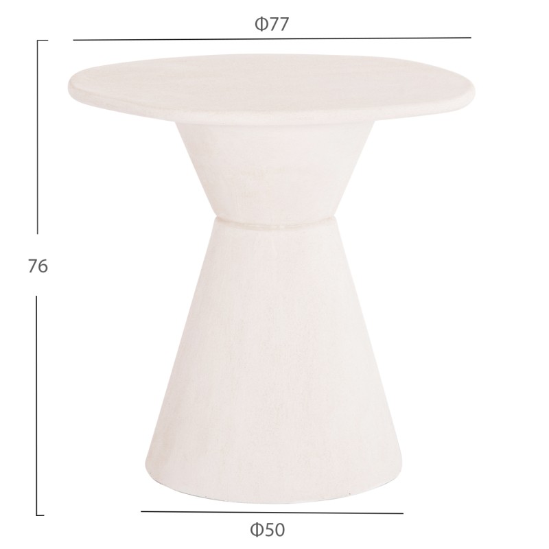 DINING TABLE ROUND SERIES SANTORINI FK18055 MDF IN OFF-WHITE COLOR Φ77x76Hcm. DINING TABLE ROUND SERIES SANTORINI FK18055 MDF IN OFF-WHITE COLOR Φ77x76Hcm.