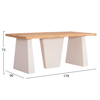 DINING TABLE SERIES SANTORINI FK18042 FIR WOOD TABLETOP-MDF LEGS IN OFF WHITE 180x90x75Hcm.