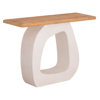 CONSOLE SERIES SANTORINI FK18043 FIR WOOD TABLETOP-MDF BASE IN OFF-WHITE 120x38x83Hcm.