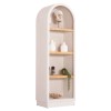 SHELF RACK SERIES SANTORINI FK18045 MDF IN OFF-WHITE-SHELVES MADE OF FIR WOOD IN NATURAL COLOR 60x38.5x179Hcm.