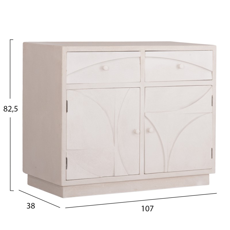 BUFFET SERIES SANTORINI FK18046 MDF IN OFF-WHITE COLOR-2 DRAWERS & 2 DOORS 107x38x82.5Hcm. BUFFET SERIES SANTORINI FK18046 MDF IN OFF-WHITE COLOR-2 DRAWERS & 2 DOORS 107x38x82.5Hcm.