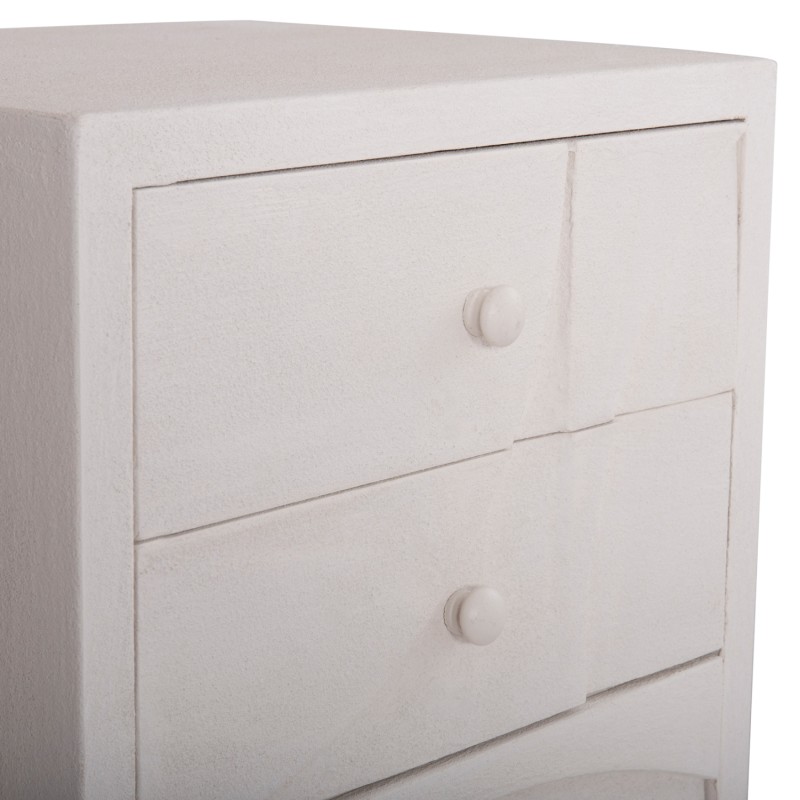 NIGHTSTAND SERIES SANTORINI FK18047 MDF IN OFF-WHITE COLOR-3 DRAWERS 48x38x55.5Hcm. NIGHTSTAND SERIES SANTORINI FK18047 MDF IN OFF-WHITE COLOR-3 DRAWERS 48x38x55.5Hcm.
