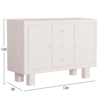 BUFFET SERIES SANTORINI FK18048 MDF IN OFF-WHITE COLOR-3 DRAWERS & 2 DOORS 120x38x80Hcm. BUFFET SERIES SANTORINI FK18048 MDF IN OFF-WHITE COLOR-3 DRAWERS & 2 DOORS 120x38x80Hcm.