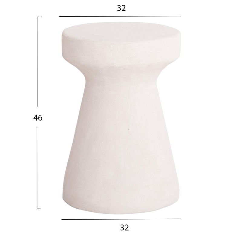 ROUND STOOL SERIES SANTORINI FK18057 POLYRESIN IN OFF-WHITE COLOR Φ32x46Hcm. ROUND STOOL SERIES SANTORINI FK18057 POLYRESIN IN OFF-WHITE COLOR Φ32x46Hcm.