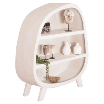 SHELVES RACK SERIES SANTORINI FK18060.01 MDF IN OFF-WHITE 120x38x133Hcm.