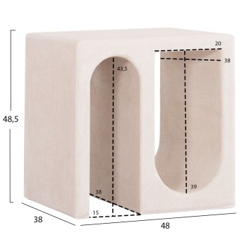 COFFEE TABLE SERIES SANTORINI FK18070 MDF IN OFF-WHITE COLOR 48x38x48,5Hcm. COFFEE TABLE SERIES SANTORINI FK18070 MDF IN OFF-WHITE COLOR 48x38x48,5Hcm.