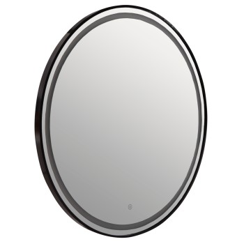 WALL MIRROR ROUNDER FB94503.01 ALUMINUM FRAME IN BLACK-LED LIGHTING Φ80cm.