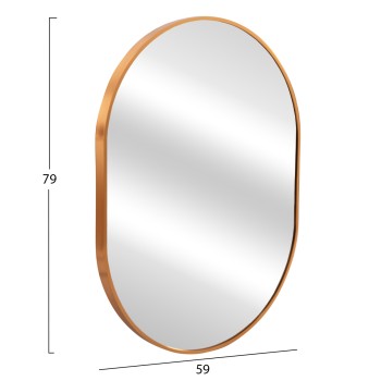 WALL MIRROR SERIES ARCHER FK4500.30 OVAL ALUMINUM FRAME IN GOLDEN 59x79Hcm.