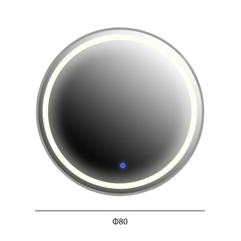 WALL MIRROR ROUNDER FK4503.40 ALUMINUM FRAME IN SILVER-LED LIGHTING Φ80cm. WALL MIRROR ROUNDER FK4503.40 ALUMINUM FRAME IN SILVER-LED LIGHTING Φ80cm.