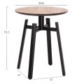SIDE TABLE NORTON FK18036.03 METAL LEGS BLACK-MDF TOP SONAMA Φ45x55,5Hcm.