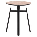 SIDE TABLE NORTON FK18036.03 METAL LEGS BLACK-MDF TOP SONAMA Φ45x55,5Hcm.
