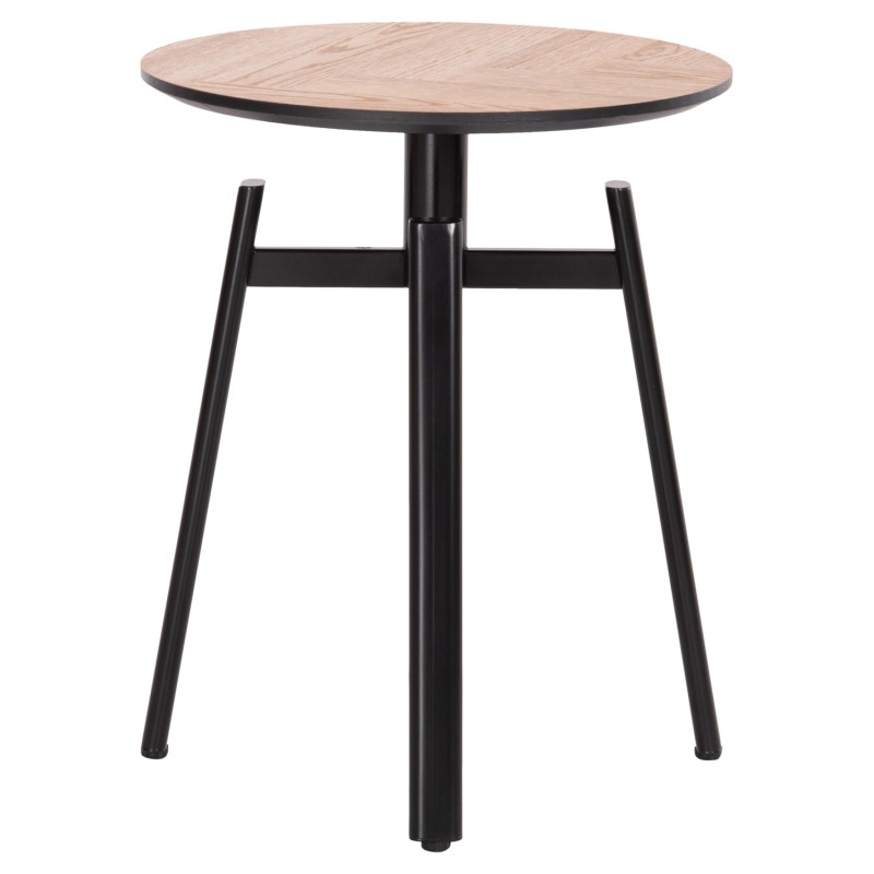 SIDE TABLE NORTON FK18036.03 METAL LEGS BLACK-MDF TOP SONAMA Φ45x55,5Hcm.