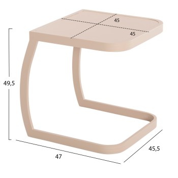 SUNBED SIDE TABLE RICKON FK6324.04 ALUMINUM IN CHAMPAGNE COLOR 45x48x49,5Hcm. SUNBED SIDE TABLE RICKON FK6324.04 ALUMINUM IN CHAMPAGNE COLOR 45x48x49,5Hcm.