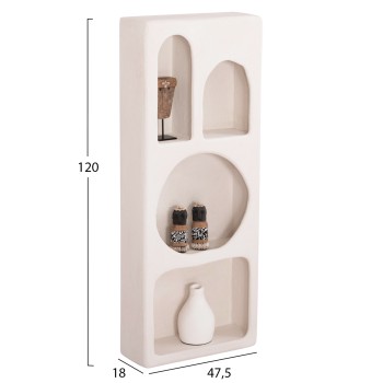 WALL RACK SERIES SANTORINI FK18069 MDF IN OFF-WHITE COLOR 47,5x18x120Hcm.