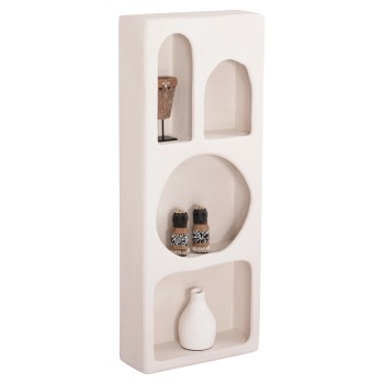 WALL RACK SERIES SANTORINI FK18069 MDF IN OFF-WHITE COLOR 47,5x18x120Hcm.