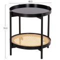 SIDE TABLE SEITZ FK18031 GLASS TOP-METAL-RATTAN IN NATURAL Φ50x56Hcm. SIDE TABLE SEITZ FK18031 GLASS TOP-METAL-RATTAN IN NATURAL Φ50x56Hcm.