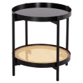 SIDE TABLE SEITZ FK18031 GLASS TOP-METAL-RATTAN IN NATURAL Φ50x56Hcm. SIDE TABLE SEITZ FK18031 GLASS TOP-METAL-RATTAN IN NATURAL Φ50x56Hcm.
