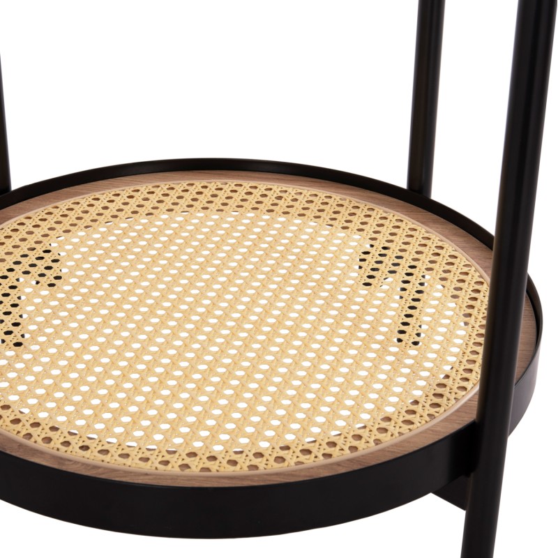 SIDE TABLE SEITZ FK18031 GLASS TOP-METAL-RATTAN IN NATURAL Φ50x56Hcm. SIDE TABLE SEITZ FK18031 GLASS TOP-METAL-RATTAN IN NATURAL Φ50x56Hcm.